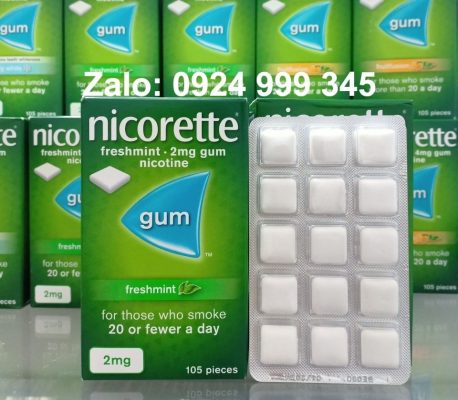 Kẹo cai thuốc Nicorette 2mg freshmint